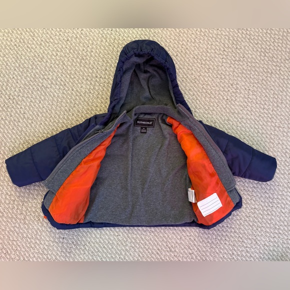 Baby/Toddler Boy Navy Blue Puffer Jacket with Hood, 18M - Picture 3 of 4